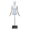 Female Half Body mannequin wooden Arms Floor Metal Base BFWH-1WM