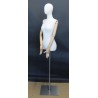 Female Half Body mannequin wooden Arms Floor Metal Base BFWH-1WM