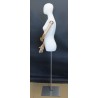 Female Half Body mannequin wooden Arms Floor Metal Base BFWH-1WM