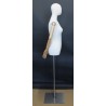 Female Half Body mannequin wooden Arms Floor Metal Base BFWH-1WM