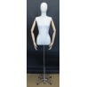 Female Half Body mannequin Arms 4 Wheel Chrome Base BFWH-1-DMB-CH