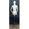 Female Half Body mannequin Arms 4 Wheel Chrome Base BFWH-1-DMB-CH