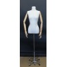 Female Half Body mannequin Arms 4 Wheel Chrome Base BFWH-1-DMB-CH