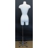 White Female 3Q Body form mannequin Chrome 4 Wheel Base BF4-DMB-CH