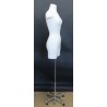 White Female 3Q Body form mannequin Chrome 4 Wheel Base BF4-DMB-CH