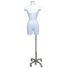 White Female 3Q Body form mannequin Chrome 4 Wheel Base BF4-DMB-CH