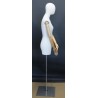 Female 3Q Body mannequin wooden Arms Floor Metal Base BFWH-2WM