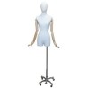 Female 3Q Body mannequin wooden Arms 4 wheel Chrome base BFWH-2WM