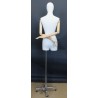 Female 3Q Body mannequin wooden Arms 4 wheel Chrome base BFWH-2WM