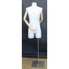 Male 3Q Body mannequin with wooden Arms Floor Metal Base BFMH-2WM