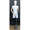 Male 3Q Body mannequin with wooden Arms Floor Metal Base BFMH-2WM