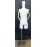 Male 3Q Body mannequin with wooden Arms Floor Metal Base BFMH-2WM