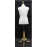 Size M White Male Dress form mannequin wooden tripod base MDF61W-FR