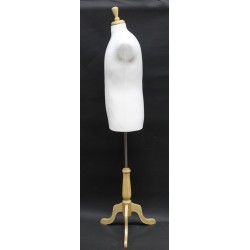 Size M White Male Dress form mannequin wooden tripod base MDF61W-FR