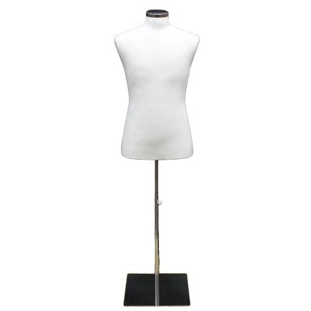 Size M White Male Dress form mannequin Metal Neck Base MDF61-WM