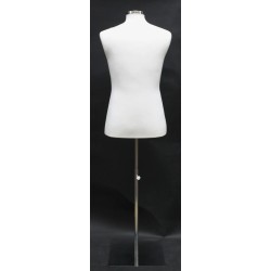 Size M White Male Dress form mannequin Metal Neck Base MDF61-WM