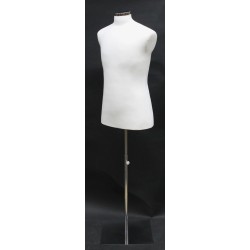 Size M White Male Dress form mannequin Metal Neck Base MDF61-WM