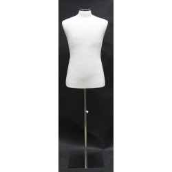 Size M White Male Dress form mannequin Metal Neck Base MDF61-WM