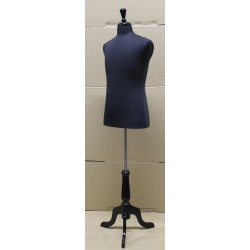 Size M Black Male Dress form mannequin Black tripod base MDF61B-BK