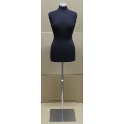 Size 8/10 Black Female Dress form mannequin Metal Base B68-BM