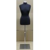 Size 8/10 Black Female Dress form mannequin Metal Base B68-BM