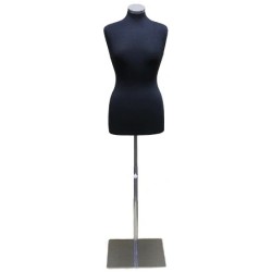 Size 8/10 Black Female Dress form mannequin Metal Base B68-BM