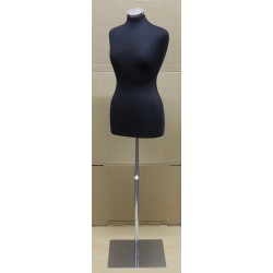 Size 8/10 Black Female Dress form mannequin Metal Base B68-BM