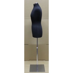 Size 8/10 Black Female Dress form mannequin Metal Base B68-BM