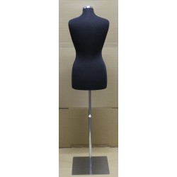 Size 8/10 Black Female Dress form mannequin Metal Base B68-BM