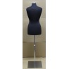 Size 8/10 Black Female Dress form mannequin Metal Base B68-BM