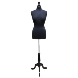 Size 8/10 Black Female Dress form mannequin Black tripod base B68B-BK