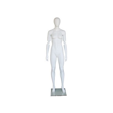 Female Mannequin with Bendable Arms Matte White - SFW38E-WT