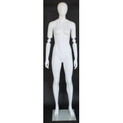 Female Mannequin with Bendable Arms Matte White - SFW38E-WT