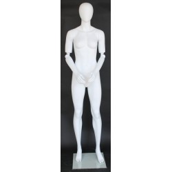 Female Mannequin with Bendable Arms Matte White - SFW38E-WT