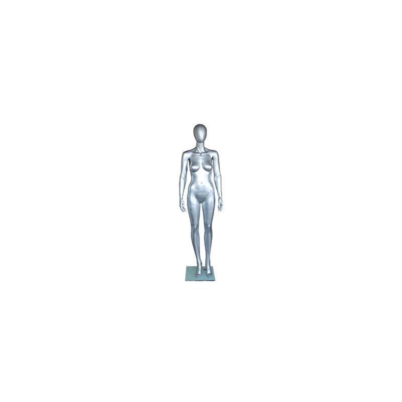 Matte Silver Egg Head Female Mannequin -SFW45E-ST