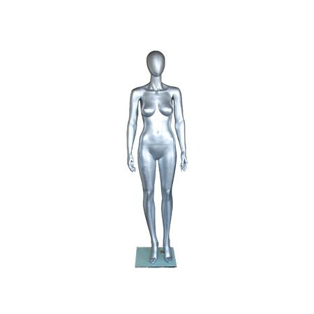 Matte Silver Egg Head Female Mannequin -SFW45E-ST