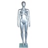 Matte Silver Egg Head Female Mannequin -SFW45E-ST