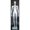 Matte Silver Egg Head Female Mannequin -SFW45E-ST