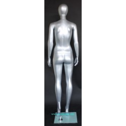 Matte Silver Egg Head Female Mannequin -SFW45E-ST