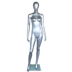 Matte Silver  Egg Head Female Mannequin -SFW46E-ST