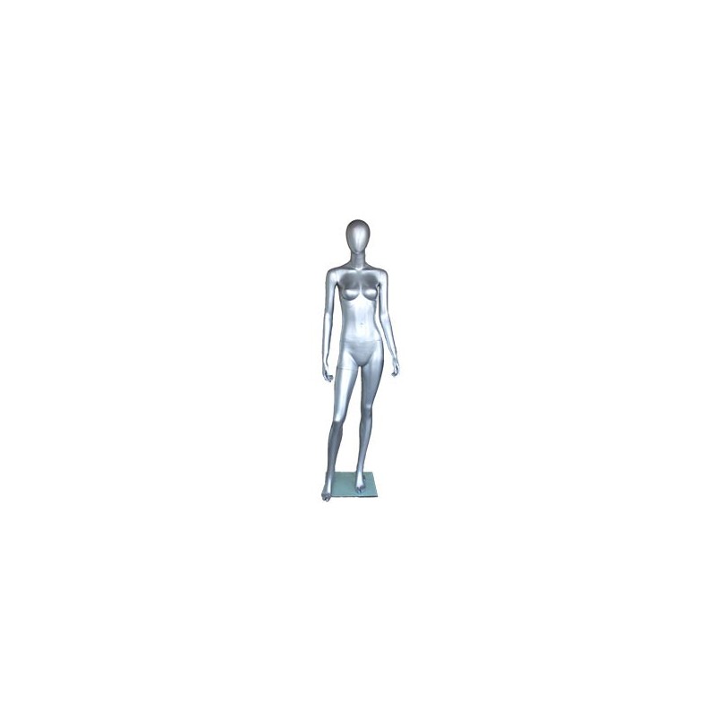 Matte Silver  Egg Head Female Mannequin -SFW46E-ST