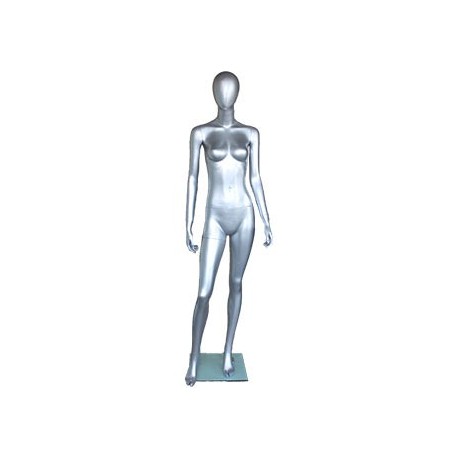 Matte Silver  Egg Head Female Mannequin -SFW46E-ST