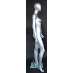 Matte Silver  Egg Head Female Mannequin -SFW46E-ST