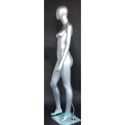 Matte Silver  Egg Head Female Mannequin -SFW46E-ST