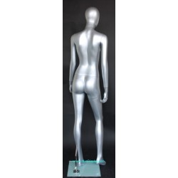 Matte Silver  Egg Head Female Mannequin -SFW46E-ST