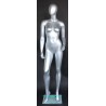 Matte Silver Egg Head Standing Female Mannequin -SFW43E-ST