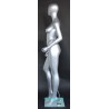 Matte Silver Egg Head Standing Female Mannequin -SFW43E-ST