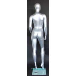 Matte Silver Egg Head Standing Female Mannequin -SFW43E-ST