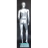 Matte Silver Egg Head Standing Female Mannequin -SFW43E-ST