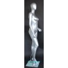 Matte Silver Egg Head Standing Female Mannequin -SFW43E-ST